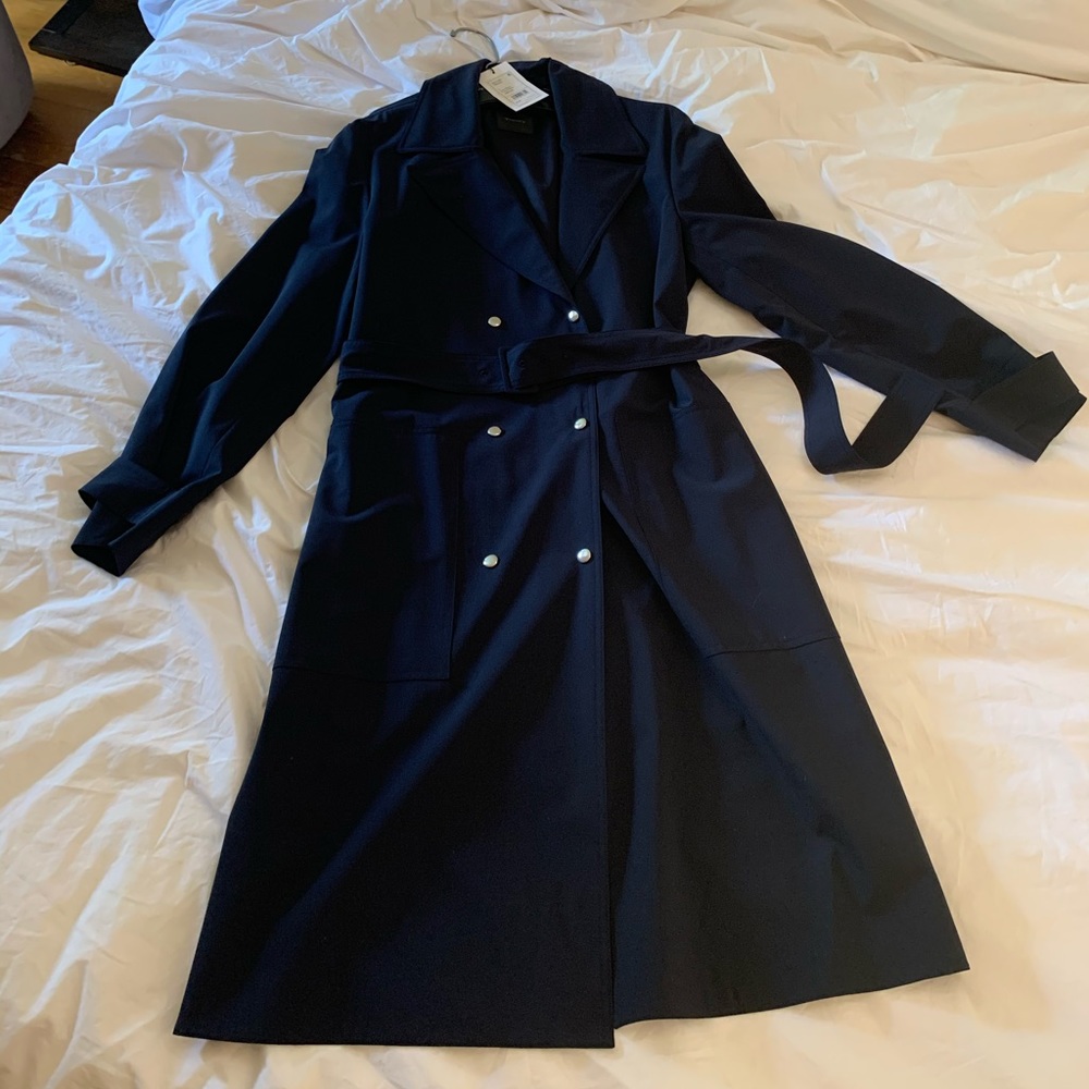 NWT Theory Military Trench Navy